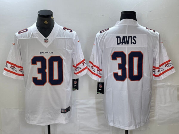 Nike Broncos 30 Phillip Lindsay White Team Logo Vapor Limited Men Jersey