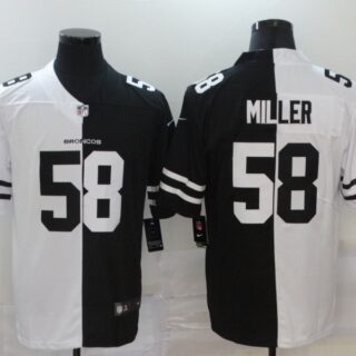 Nike Broncos 58 Von Miller Black And White Split Vapor Untouchable Limited Jersey
