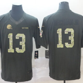 Nike Browns 13 Odell Beckham Jr Black Camo Salute To Service Limited Jersey