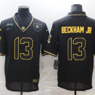 Nike Browns 13 Odell Beckham Jr. Black Gold 2020 Salute To Service Limited Jersey