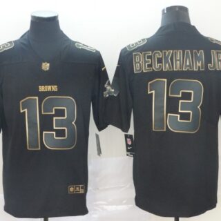 Nike Browns 13 Odell Beckham Jr Black Gold Vapor Untouchable Limited Jersey