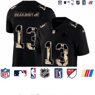 Nike Browns 13 Odell Beckham Jr. Black Statue Of Liberty Limited Jersey