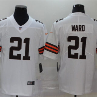 Nike Browns 21 Denzel Ward White 2020 New Vapor Untouchable Limited Jersey