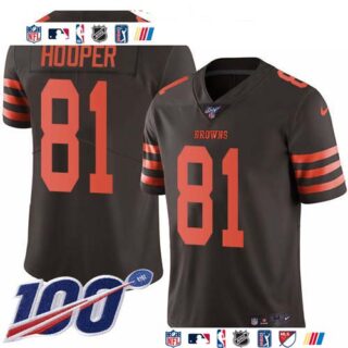 Nike Browns #81 Austin Hooper Brown Men's Stitched NFL Limited Rush 100th Season Jersey