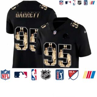 Nike Browns 95 Myles Garrett Black Statue Of Liberty Limited Jersey