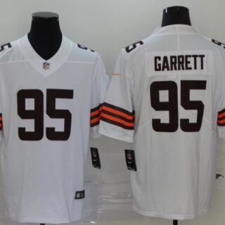 Nike Browns 95 Myles Garrett White 2020 New Vapor Untouchable Limited Jersey