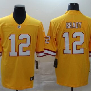 Nike Buccaneers 12 Tom Brady Yellow New 2020 Vapor Untouchable Limited Jersey
