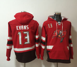 Nike Buccaneers 13 Mike Evans Red Pullover Hoodie