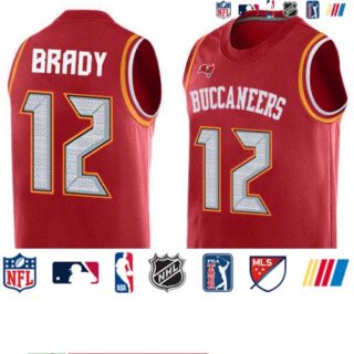 Nike Buccaneers #12 Tom Brady Red Team Color Men's Stitched NFL Limited Tank Top Jersey