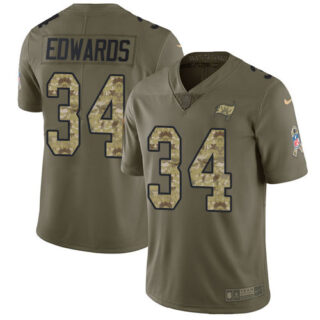 Nike Buccaneers #34 Mike Edwards Olive Camo Men's Stitched NFL Limited 2017 Salute To Service Jersey