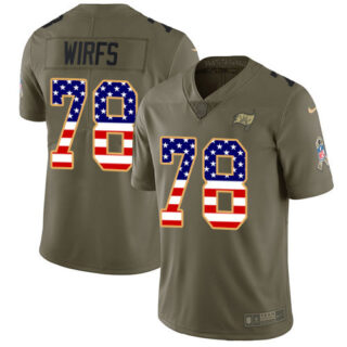 Nike Buccaneers #78 Tristan Wirfs Olive USA Flag Men's Stitched NFL Limited 2017 Salute To Service Jersey