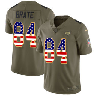 Nike Buccaneers #84 Cameron Brate Olive USA Flag Men's Stitched NFL Limited 2017 Salute To Service Jersey