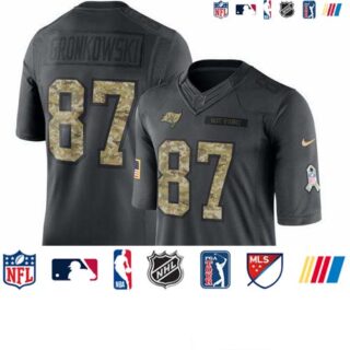 Nike Buccaneers #87 Rob Gronkowski Black Men's Stitched NFL Limited 2016 Salute to Service Jersey
