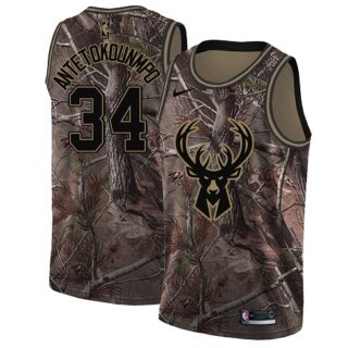 Nike Bucks #34 Giannis Antetokounmpo Camo Youth NBA Swingman Realtree Collection Jersey
