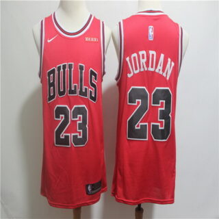 Nike Bulls 23 Michael Jordan Red Nike Swingman Jersey