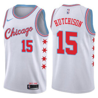 Nike Bulls #15 Chandler Hutchison White NBA Swingman City Edition Jersey