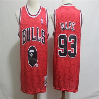 Nike Bulls 93 Bape Red Hardwood Classics Jersey