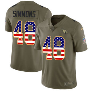 Nike Cardinals #48 Isaiah Simmons Olive USA Flag Men's Stitched NFL Limited 2017 Salute To Service Jersey