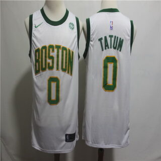 Nike Celtics 0 Jayson Tatum White 2018-19 City Edition Nike Swingman Jersey