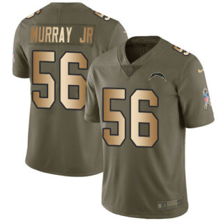 Nike Chargers #56 Kenneth Murray Jr Olive Gold Men's Stitched NFL Limited 2017 Salute To Service Jersey