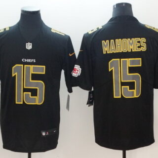 Nike Chiefs 15 Patrick Mahomes Black Impact Rush Limited Jersey