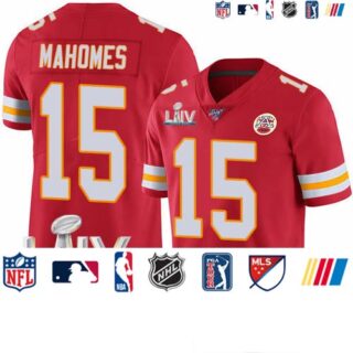 Nike Chiefs #15 Patrick Mahomes Red Super Bowl LIV 2020 Team Color Men's Stitched NFL 100th Season Vapor Untouchable Limited Jersey