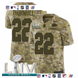 Nike Chiefs #22 Juan Thornhill Camo Super Bowl LIV 2020 Men's Stitched NFL Limited 2018 Salute To Service Jersey