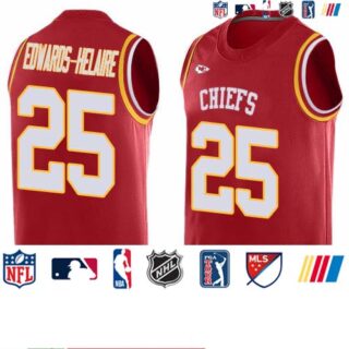 Nike Chiefs #25 Clyde Edwards-Helaire Red Team Color Men's Stitched NFL Limited Tank Top Jersey