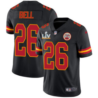 Nike Chiefs #26 Le'Veon Bell Black Youth Super Bowl LV Bound Stitched NFL Limited Rush Jersey