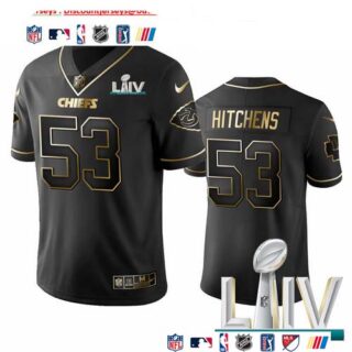 Nike Chiefs #53 Anthony Hitchens Black Golden Super Bowl LIV 2020 Limited Edition Stitched NFL Jersey