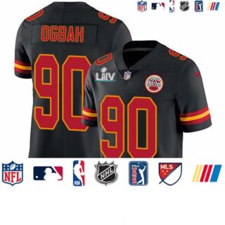 Nike Chiefs #90 Emmanuel Ogbah Black Super Bowl LIV 2020 Men's Stitched NFL Limited Rush Jersey