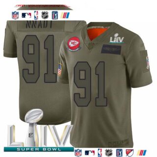 Nike Chiefs #91 Derrick Nnadi Camo Super Bowl LIV 2020 Men's Stitched NFL Limited 2019 Salute To Service Jersey