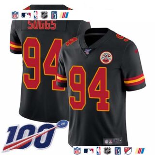 Nike Chiefs #94 Terrell Suggs Black Men's Stitched NFL Limited Rush 100th Season Jersey