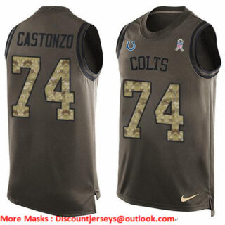 Nike Colts #74 Anthony Castonzo Green Men's Stitched NFL Limited Salute To Service Tank Top Jersey
