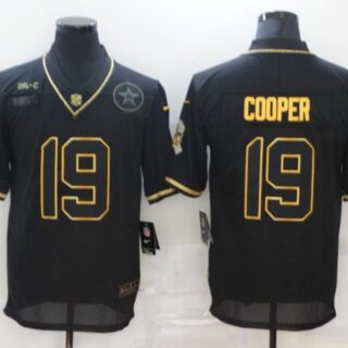 Nike Cowboys 19 Amari Cooper Black Gold 2020 Salute To Service Limited Jersey