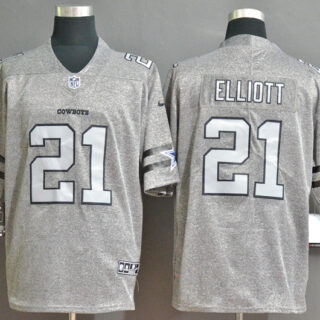Nike Cowboys 21 Ezekiel Elliott 2019 Gray Gridiron Gray Vapor Untouchable Limited Jersey