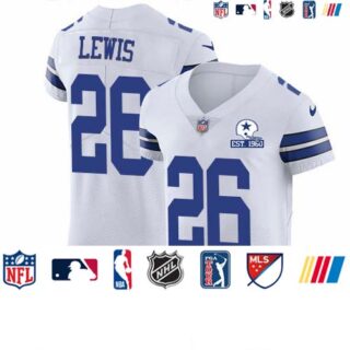 Nike Cowboys #26 Jourdan Lewis White Men's Stitched With Established In 1960 Patch NFL New Elite Jersey