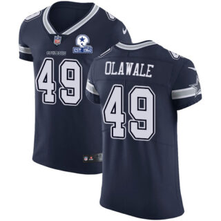 Nike Cowboys #49 Jamize Olawale Navy Blue Team Color Men's Stitched With Established In 1960 Patch NFL Vapor Untouchable Elite Jersey