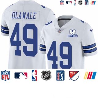 Nike Cowboys #49 Jamize Olawale White Men's Stitched With Established In 1960 Patch NFL Vapor Untouchable Limited Jersey