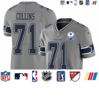 Nike Cowboys #71 La'el Collins Gray Men's Stitched With Established In 1960 Patch NFL Limited Inverted Legend Jersey