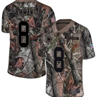 Nike Cowboys #8 Troy Aikman Camo Men's Stitched NFL Limited Rush Realtree Jersey