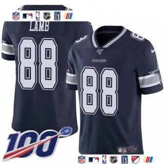 Nike Cowboys #88 CeeDee Lamb Navy Blue Team Color Men's Stitched NFL 100th Season Vapor Untouchable Limited Jersey