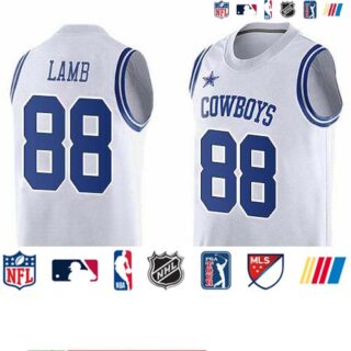 Nike Cowboys #88 CeeDee Lamb White Team Color Men's Stitched NFL Limited Tank Top Jersey