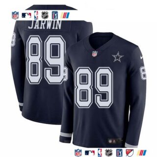 Nike Cowboys #89 Blake Jarwin Navy Blue Team Color Men's Stitched NFL Limited Therma Long Sleeve Jersey