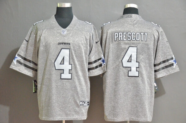 Nike Cowboys 4 Dak Prescott 2019 Gray Gridiron Gray Vapor Untouchable Limited Jersey