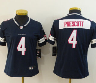 Nike Cowboys 4 Dak Prescott Navy Pink Women Vapor Untouchable Limited Jersey