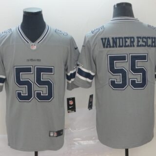 Nike Cowboys 55 Leighton Vander Esch Gray Inverted Legend Limited Jersey
