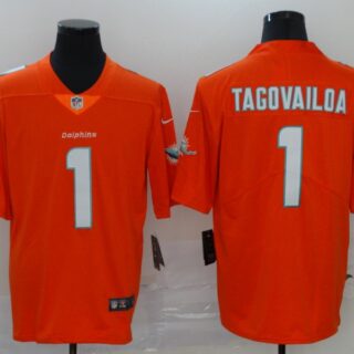 Nike Dolphins 1 Tua Tagovailoa Orange Inverted Legend Limited Jersey
