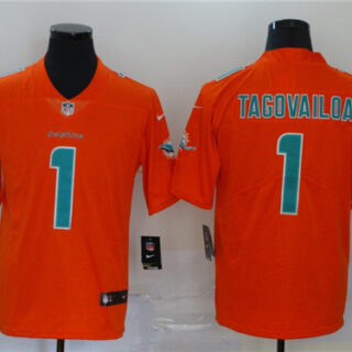 Nike Dolphins 1 Tua Tagovailoa Orange Inverted Legend Limited Jersey