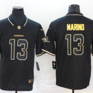 Nike Dolphins 13 Dan Marino Black Gold Vapor Untouchable Limited Jersey